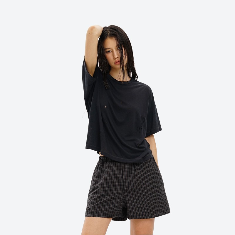 Loose Fit Ripped  T-Shirt